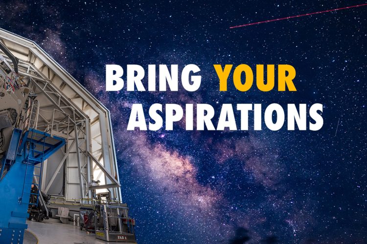 Bring Your Aspirations, shows an image NAU's deep-sky telescope.