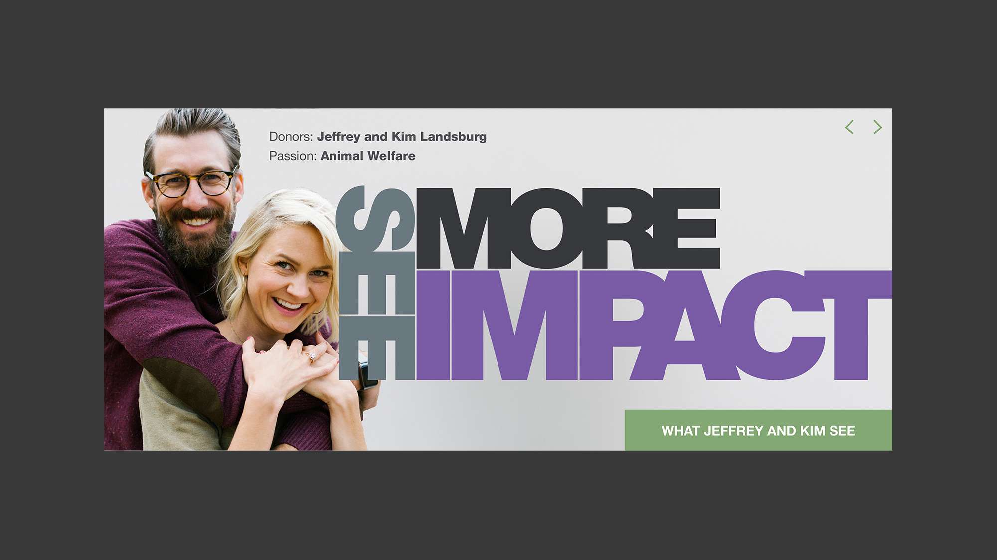 See more impact. Portrait of donors Jeffrey and Kim Landsburg.