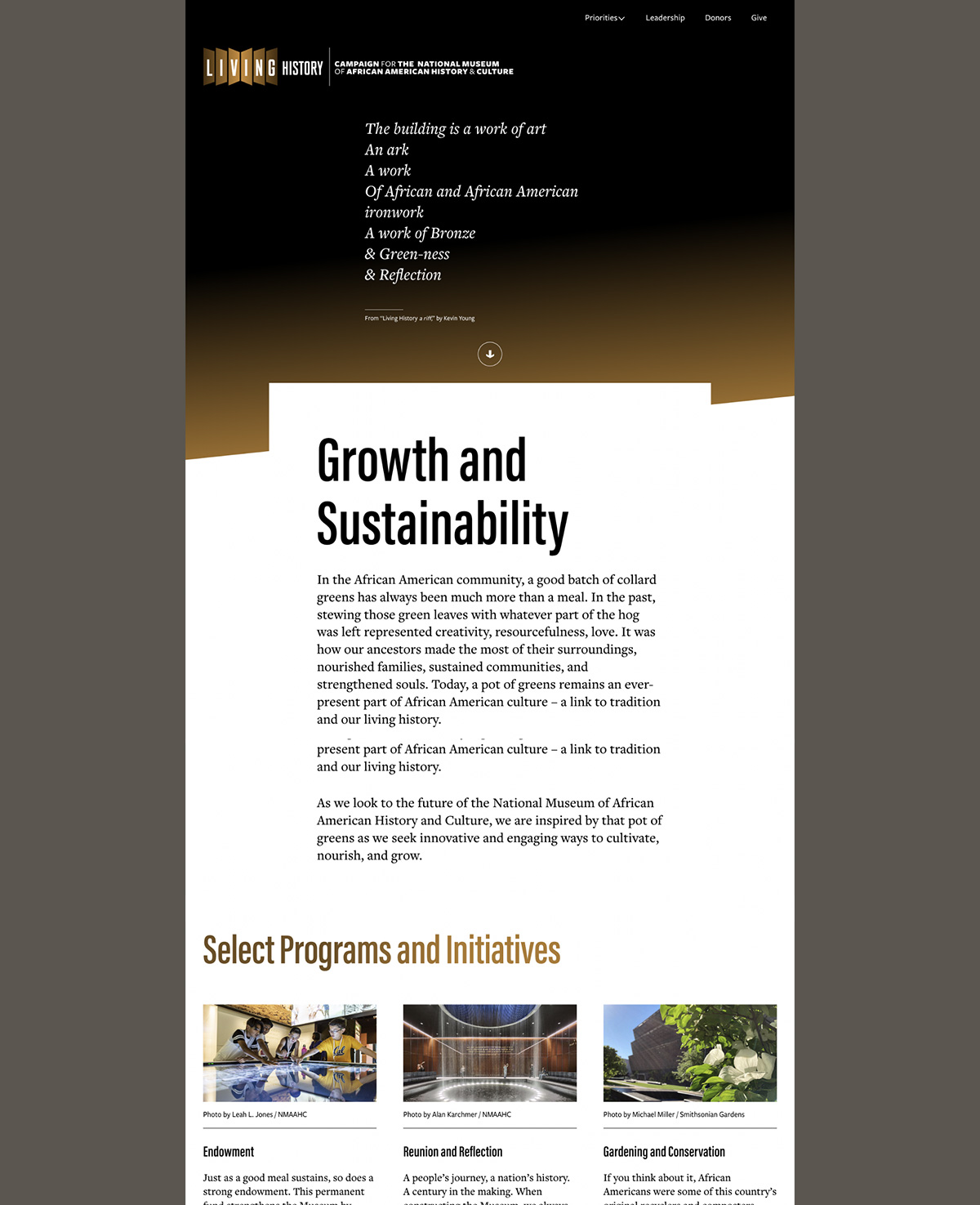 web page detail: Growth and Sustainability