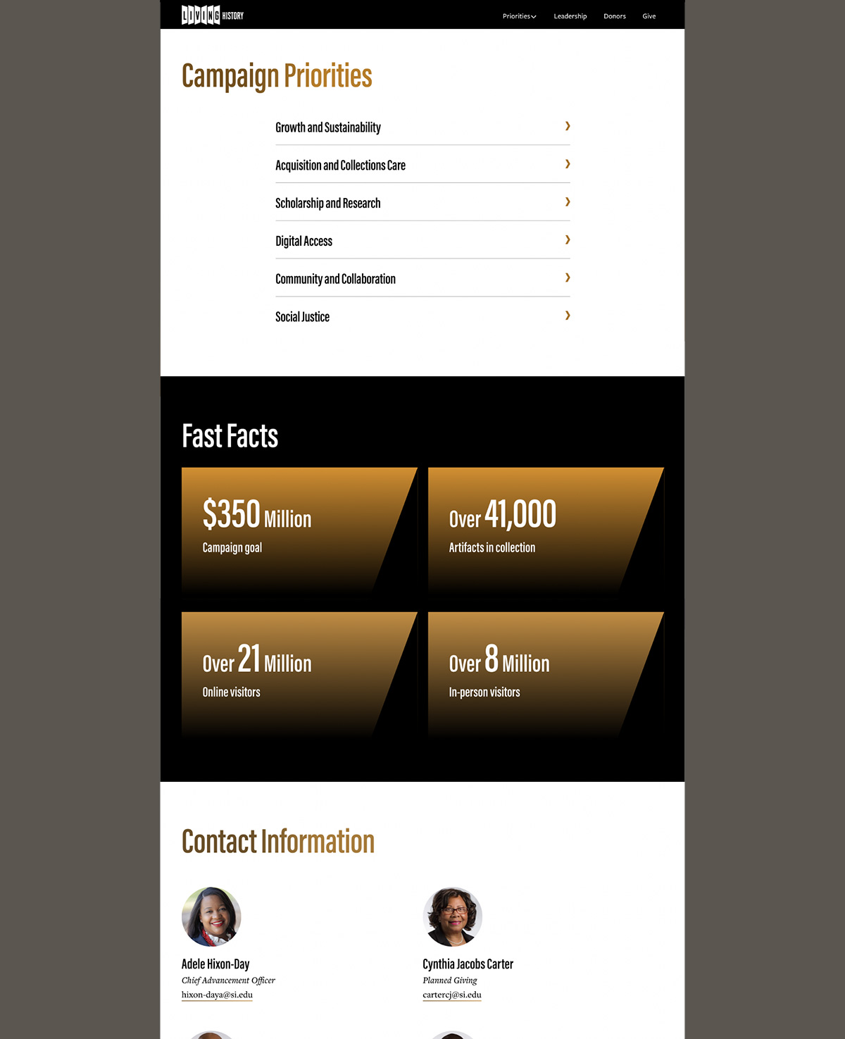 Web page detail: Campaign Priorities