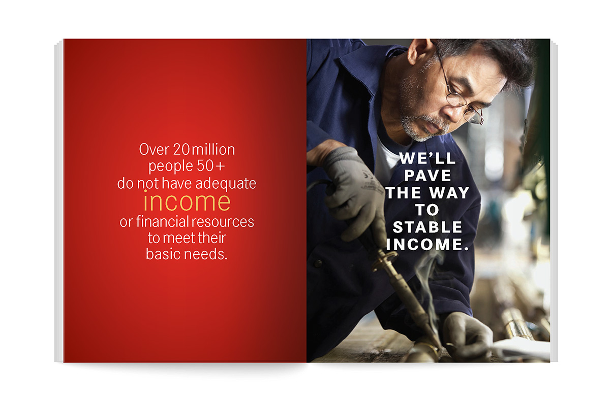 Brand essance brochure spread - stable income