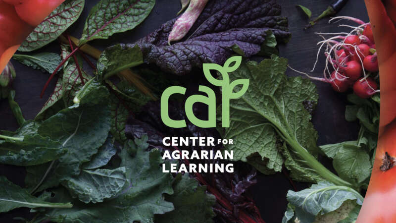 CAL Center for Agrarian Learning logo and photo of veggies